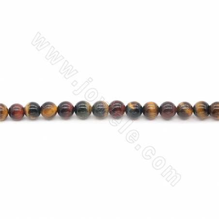 Colorful  Tiger' Eye Beads Strand Round Diameter 12mm Hole 1.2mm 15''-16''/Strand