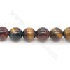 Collier de perles colorées en oeil de tigre Diamètre rond 20mm Trou 1.2mm 15''-16''/coton