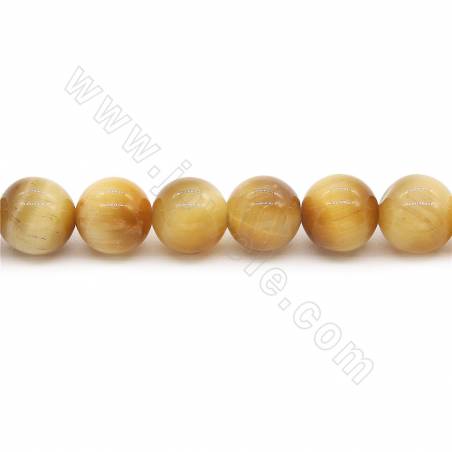 Natural Golden Tiger’s Eye Beads Strand Round Diameter 14mm Hole 1.2mm 15''-16''/Strand