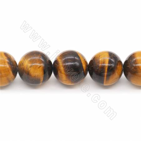 Natural Yellow Tiger's Eyes Beads Strand Round 20mm Hole 1.2mm 39-40cm/Strand