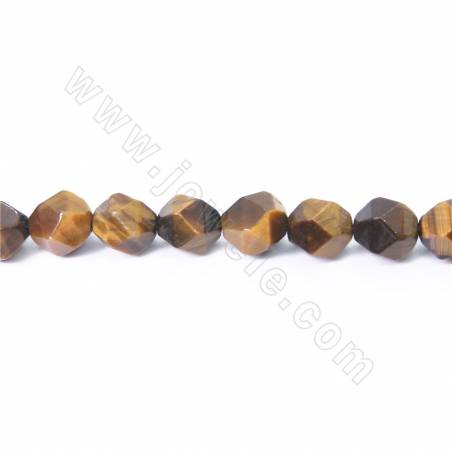 Natural  tiger‘s eyes beads strand star cut faceted size 8x10 mm hole 1mm 15~16"/strand