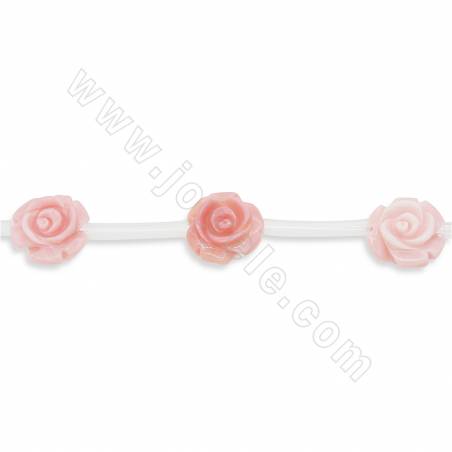 Natürliche rosa Königin Muschelschale Perlen Stränge Doppelseitige Rose, Größe 12mm, Loch 1,5mm