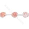 Natural Pink Shell Queen Conch Beads Strand Double-side Rose Size 15x15mm Hole 1.5mm About 15 Beads/Strand 15~16"