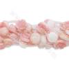 Lambi rose perles en forme de lotus sur fil Taille 10x10-12x12mm trou 1.5mm environ 15perles/fil