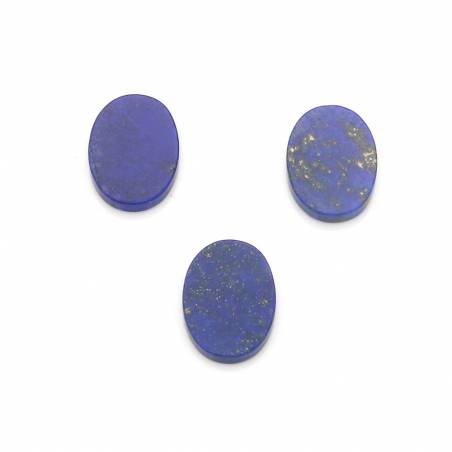 Lapislazzuli naturali cabochon ovali piatti dimensioni 6x8 mm, spessore 2 mm, 2 pezzi / confezione