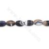 Heated Striped Agate Beads Strand Flat Oval Size 21x29mm Hole 2mm Length 39~40cm/Strand