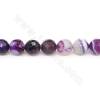 Heated Striped Agate Beads Strand Faceted Round Diameter 12mm Hole 1.2mm Length  39~40cm/Strand