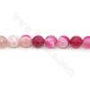 Heated Striped Agate Beads Strand Faceted Round Diameter 10mm Hole 1.2mm Length 39~40cm/Strand