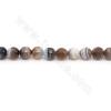 Perles d'Agate rayé chauffé ronde facette sur fil Taille 8mm trou 1mm 15~16"/fil