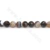 Heated Striped Agate Beads Strand Faceted Round Diameter 10mm Hole 1mm Length 39~40cm/Strand