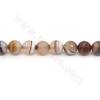 Heated Striped Agate Beads Strand Faceted Round Diameter 12mm Hole 1.2mm Length 39~40cm/Strand