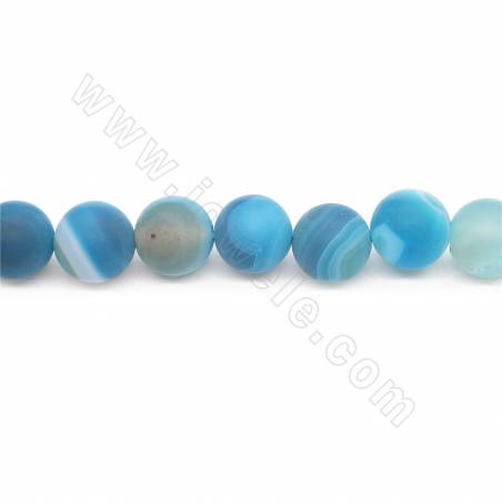 Perles D'Agate rayé chauffé ronde sur fil Taille 10mm trou 1.2mm 15~16"/fil