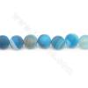 藍條紋瑪瑙串珠 圓形磨砂 尺寸10毫米 孔徑1.2毫米 長度39-40厘米/條