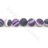 紫條紋瑪瑙串珠 圓形磨砂 尺寸10毫米 孔徑1.2毫米 長度39-40厘米/條