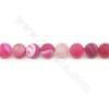 Heated Mette Striped Agate Beads Strand Round Diameter 8mm Hole 1mm Length 39~40cm/Strand