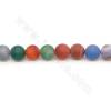 Heated Matte Mix Color Striped Agate Beads Strand Round Diameter 8mm Hole 1mm Length 39~40cm/Strand