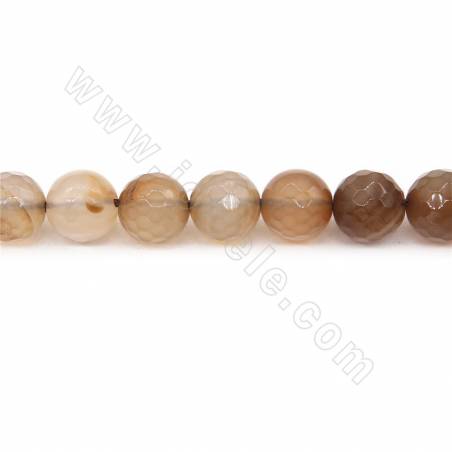 Perles Agate fushia chauffé ronde facette sur fil Taille 10mm trou 1mm 15~16"/fil