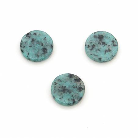 Natural  African Turquoise Cabochons Flat Round Diameter 10mm 8pcs / pack