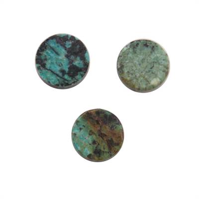 Natural African Turquoise Cabochon Flat Round 10mm 10pcs/Pack