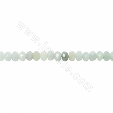 Natürlicher Myanmar Jade Perlenstrang Abacus Facettierte Perlengröße 3x4mm Loch 0,8 mm 15 ~ 16 "/ Strang