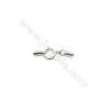 Sterling Silver Spring-ring Clasp with Cord Ends  Platinum  Size: 5x15mm  inner Diameter 1.5mm   10pcs/pack