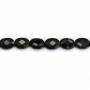 Natural Black Agate Beads Strand Faceted Oval  6x8mm Hole 1mm 50beads/Strand 39-40cm
