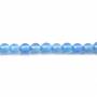 filo di perline di agata blu naturale da 3 mm, rotondo, foro da 0,7 mm, circa 131 perline per filo, 15~16"