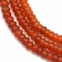 Filo di perline di agata rossa naturale, Abacus, dimensione 2x4 mm, foro 0,8 mm, circa 173 perline/filamento, 15~16"