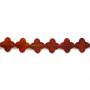 Rote Achate kleeblattförmige Perlenkette 16x16mm Durchmesser des Loch 1mm ca. 25 Stck / Strang 15~16"