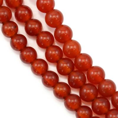 Filo di perline di agata rossa naturale, rotondo, diametro 4 mm, foro 1 mm, circa 98 perline per filo, 15~16"