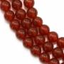 Filo di perline di agata rossa naturale, rotondo, diametro 8 mm, foro 1 mm, circa 49 perline/filamento, 15~16"