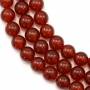 Filo di perline di agata rossa naturale, rotondo, diametro 10 mm, foro 1 mm, circa 38 perline per filo, 15~16"