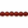 Filo di perline di agata rossa naturale, rotondo, diametro 10 mm, foro 1 mm, circa 38 perline per filo, 15~16"