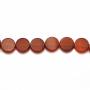 Agate rouge ronde plate sur fil  Taille 8mm trou1.5mm Environ 51perles/fil 15~16"