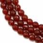 Filo di perline di agata rossa naturale, rotondo sfaccettato, diametro 8 mm, foro 1 mm, circa 48 perline per filo, 15~16"