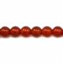 filo di perline di agata rossa naturale da 3 mm, rotondo, foro da 0,7 mm, circa 135 perline per filo, 15~16"