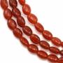 Fili di perline di agata rossa, ovali, 5x8 mm, foro 1 mm, circa 145 perline per filo, 15~16"