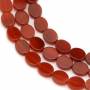 Natural Red Agate Beads Strand Flat Oval Size 8x10mm Hole 1mm About 44 Beads/Strand 39-40cm