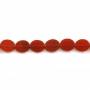 赤瑪瑙平楕円形ビーズ　サイズ 10mm x12mm 穴長径 1.0mm 約33個珠/本