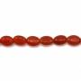 Agate rouge ovale sur fil  Taille 8x12mm trou1.0mm Environ 34perles/fil 15~16"