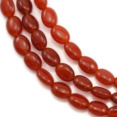 Filo di perline di agata rossa naturale, ovale, dimensioni 13x18 mm, foro 1 mm, circa 22 perline per filo, 15~16"