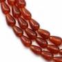 紅瑪瑙串珠 水滴形 尺寸8x12毫米 孔徑1毫米 長度39-40厘米/條