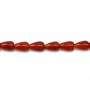 Rote Achate wassertropfenförmige Perlenkette 8x12mm Durchmesser des Loch 1mm ca. 33 Stck / Strang 15~16"