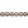 Filo di perline di agata grigia naturale, rotondo sfaccettato, diametro 4 mm, foro 1 mm, circa 97 perline per filo, 15~16"