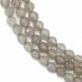 Filo di perline di agata grigia naturale, rotondo sfaccettato, diametro 4 mm, foro 1 mm, circa 97 perline per filo, 15~16"