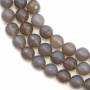 Filo di perline di agata grigia naturale, rotondo sfaccettato, diametro 10 mm, foro 1,5 mm, circa 39 perline per filo, 15~16"