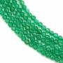 Perline di agata verde naturale a filo Diametro rotondo sfaccettato 2mm Foro 0,5mm Lunghezza 39-40 cm/filo