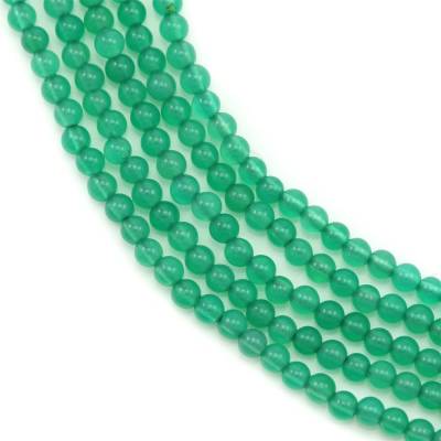 Natural Green Agate Beads Strand Round Diameter 2mm Hole 0.4mm About 178 Beads/Strand 39-40cm