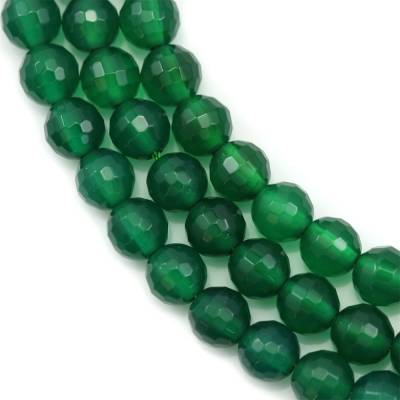 Natural Green Agate Beads Strand Faceted Round Diameter 6mm Hole 1mm About 64 Beads/Strand 39-40cm