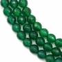 Filo di perline di agata verde naturale, rotondo sfaccettato, diametro 6 mm, foro 1 mm, circa 64 perline per filo, 15~16"